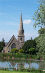 View of St Paul's church from the green.